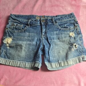 Wallflower Distressed Blue Jean Shorts
